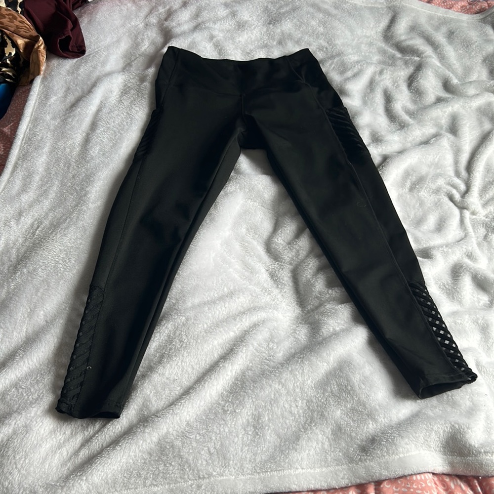 BLACK MESH LEGGINGS W POCKETS